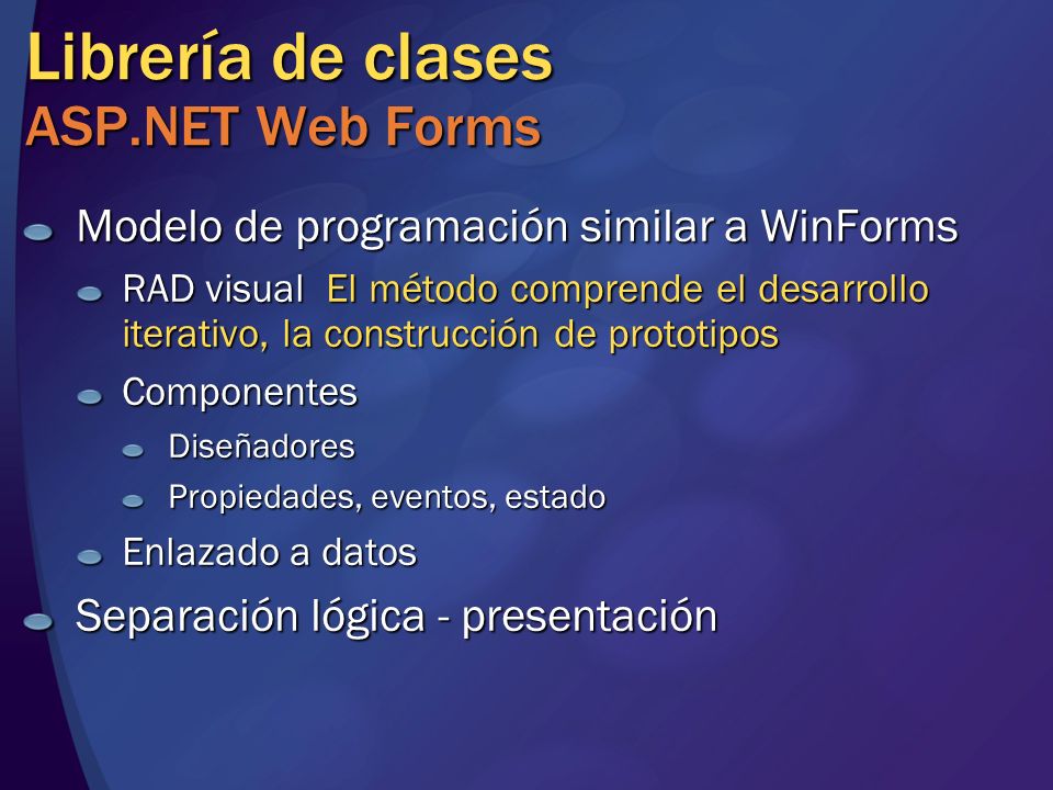 Librería de clases ASP.NET Web Forms