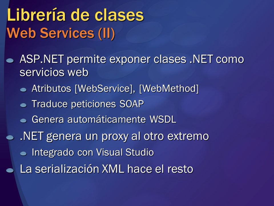 Librería de clases Web Services (II)