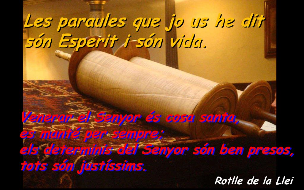 són Esperit i són vida. Les paraules que jo us he dit