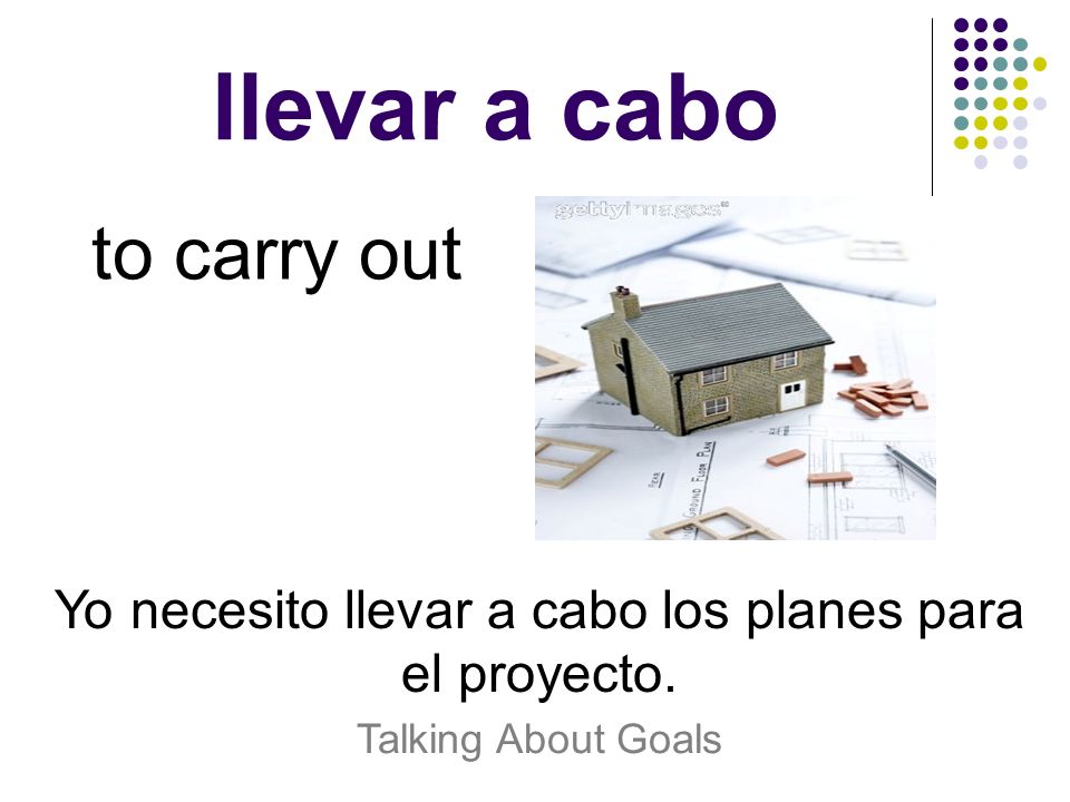 Yo necesito llevar a cabo los planes para el proyecto.