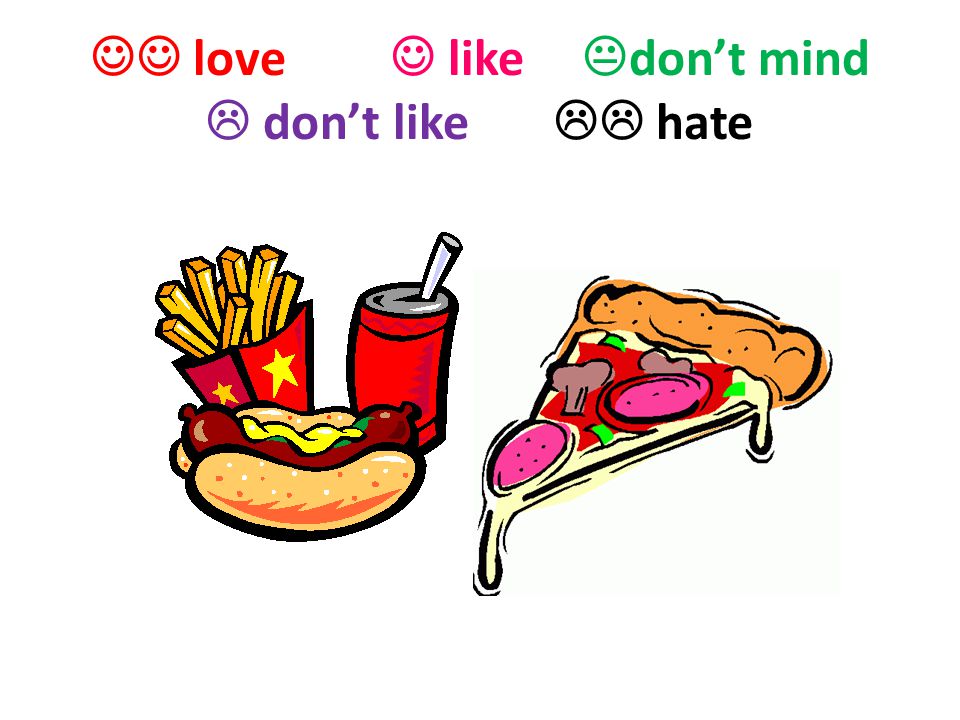  love  like don’t mind  don’t like  hate