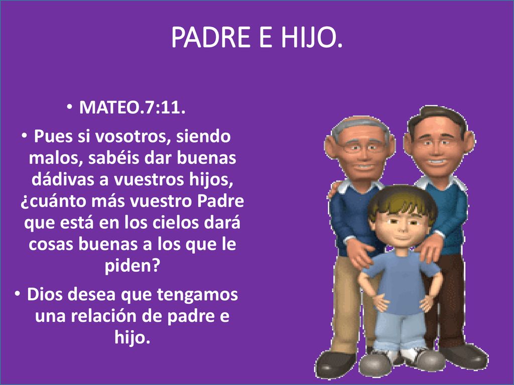 Dios desea que tengamos una relación de padre e hijo.