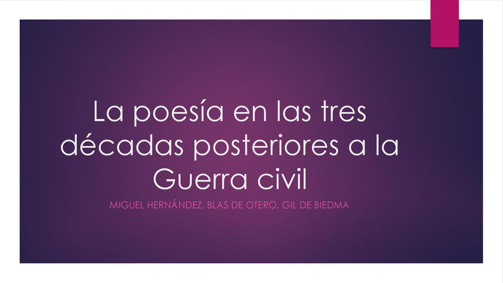 La poesía en las tres décadas posteriores a la Guerra civil