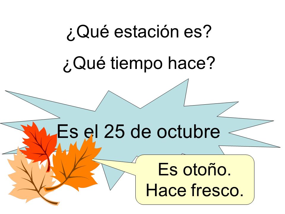 Es el 25 de octubre ¿Qué estación es ¿Qué tiempo hace Es otoño.