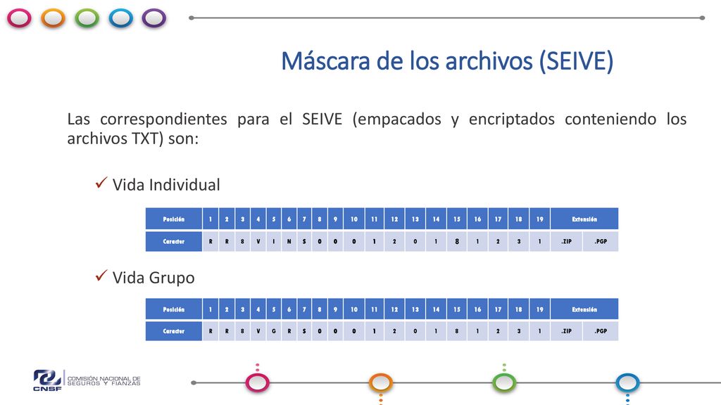 Máscara de los archivos (SEIVE)