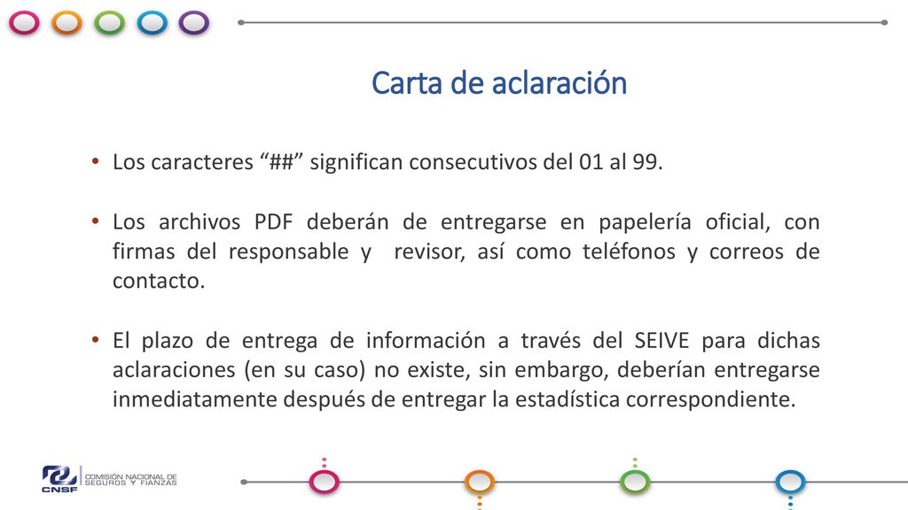 Carta de aclaración Los caracteres ## significan consecutivos del 01 al 99.