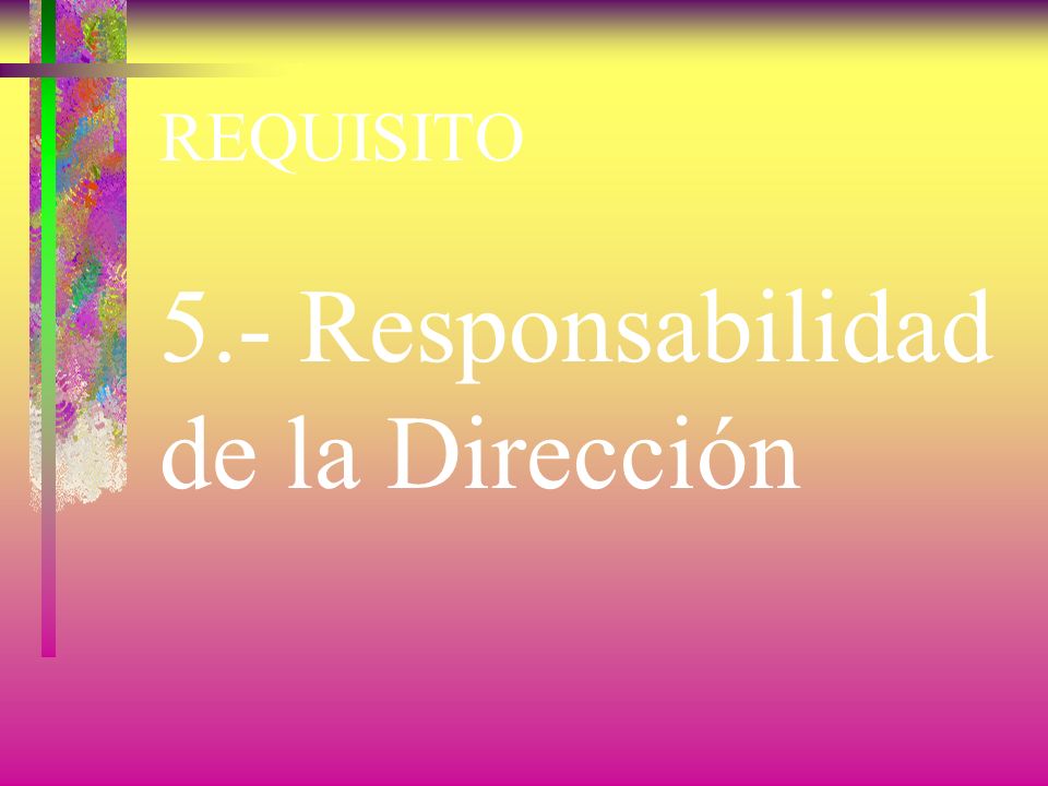 5.- Responsabilidad de la Dirección