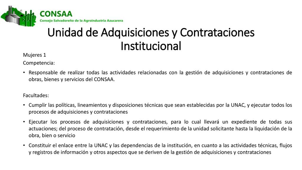 Unidad de Adquisiciones y Contrataciones Institucional