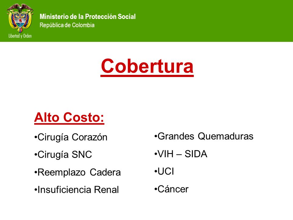 Cobertura Alto Costo: Cirugía Corazón Cirugía SNC Grandes Quemaduras