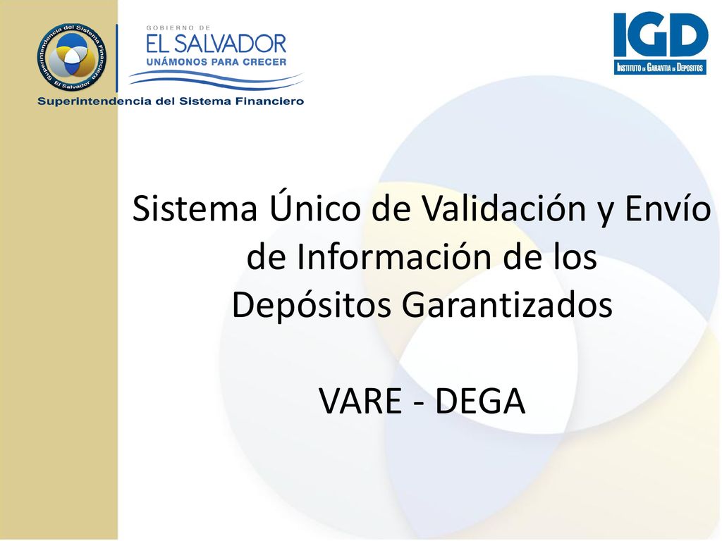 Sistema Único de Validación y Envío de Información de los Depósitos Garantizados VARE - DEGA