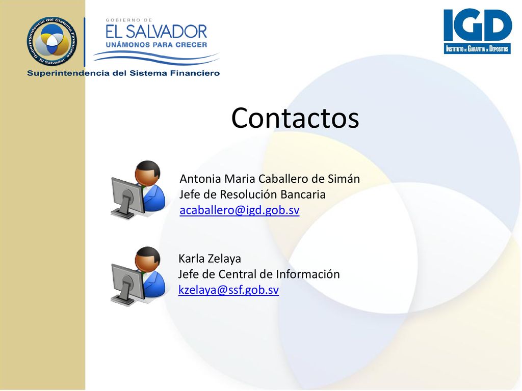 Contactos Antonia Maria Caballero de Simán Jefe de Resolución Bancaria