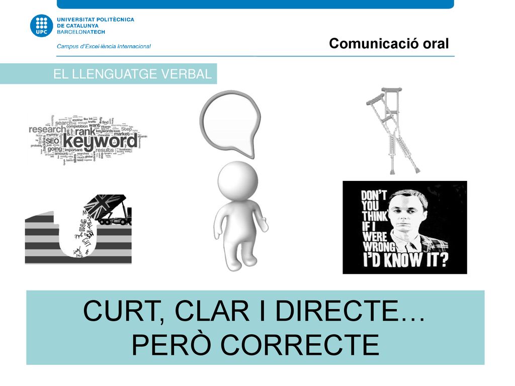 CURT, CLAR I DIRECTE… PERÒ CORRECTE Comunicació oral