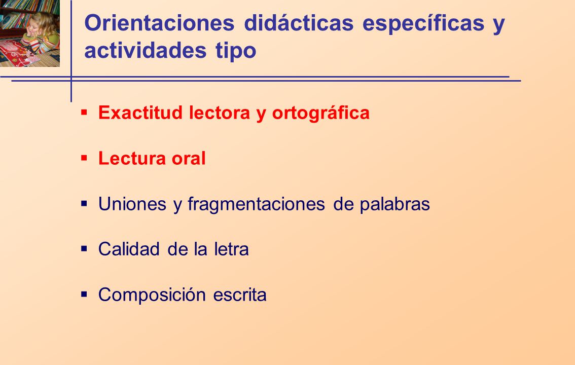 Orientaciones didácticas específicas y actividades tipo