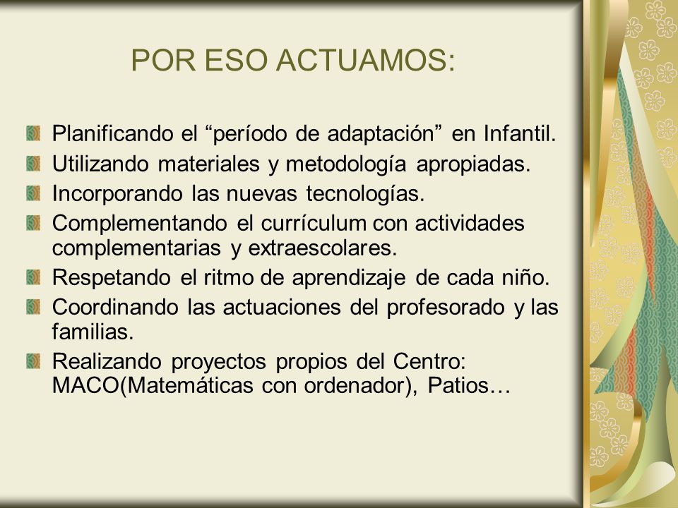 POR ESO ACTUAMOS: Planificando el período de adaptación en Infantil.