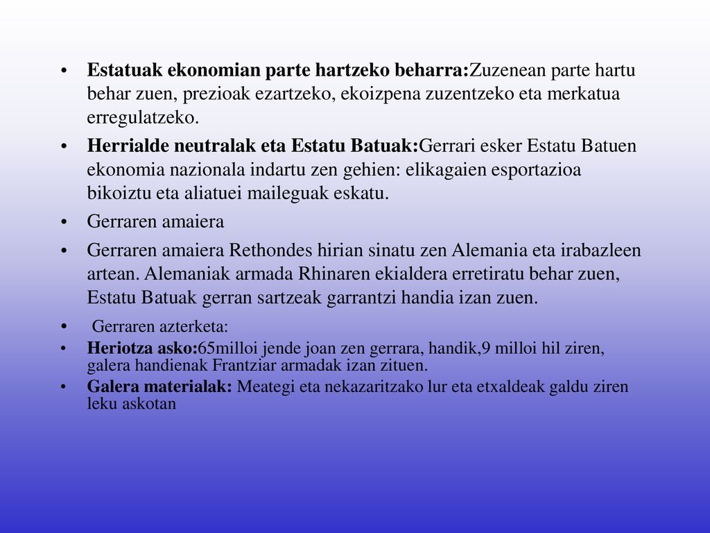 Estatuak ekonomian parte hartzeko beharra:Zuzenean parte hartu behar zuen, prezioak ezartzeko, ekoizpena zuzentzeko eta merkatua erregulatzeko.