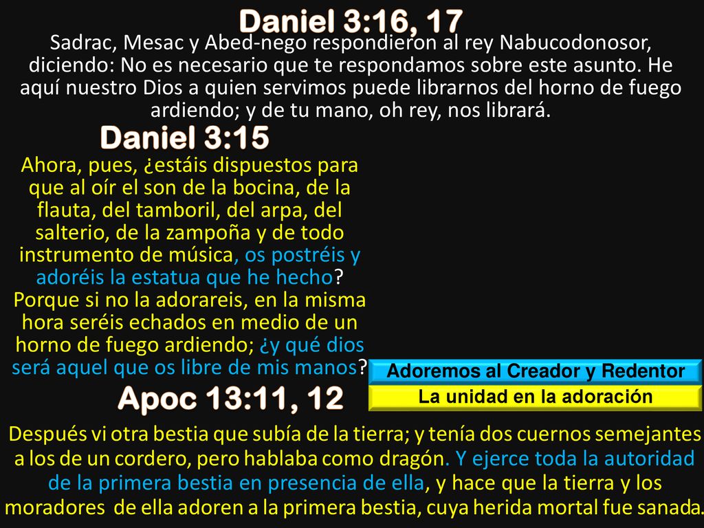Adoremos al Creador y Redentor La unidad en la adoración