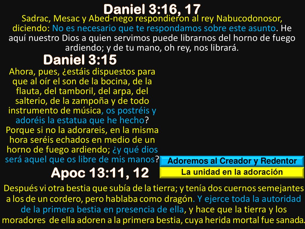 Adoremos al Creador y Redentor La unidad en la adoración