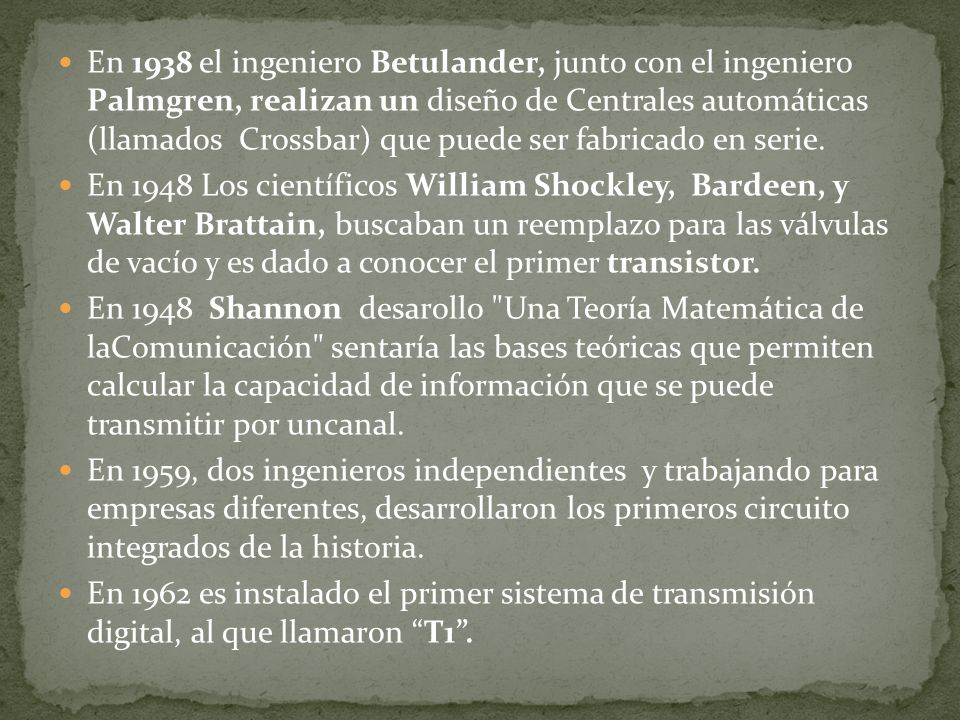 En 1938 el ingeniero Betulander, junto con el ingeniero Palmgren, realizan un diseño de Centrales automáticas (llamados Crossbar) que puede ser fabricado en serie.