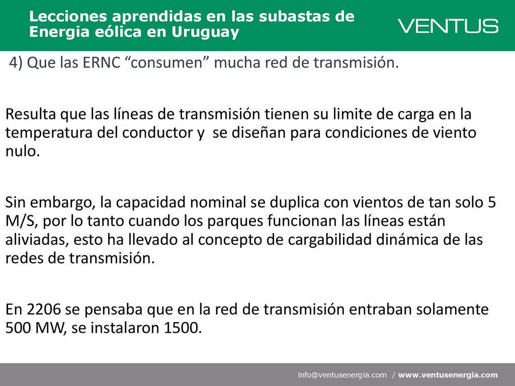 Lecciones aprendidas en las subastas de Energia eólica en Uruguay