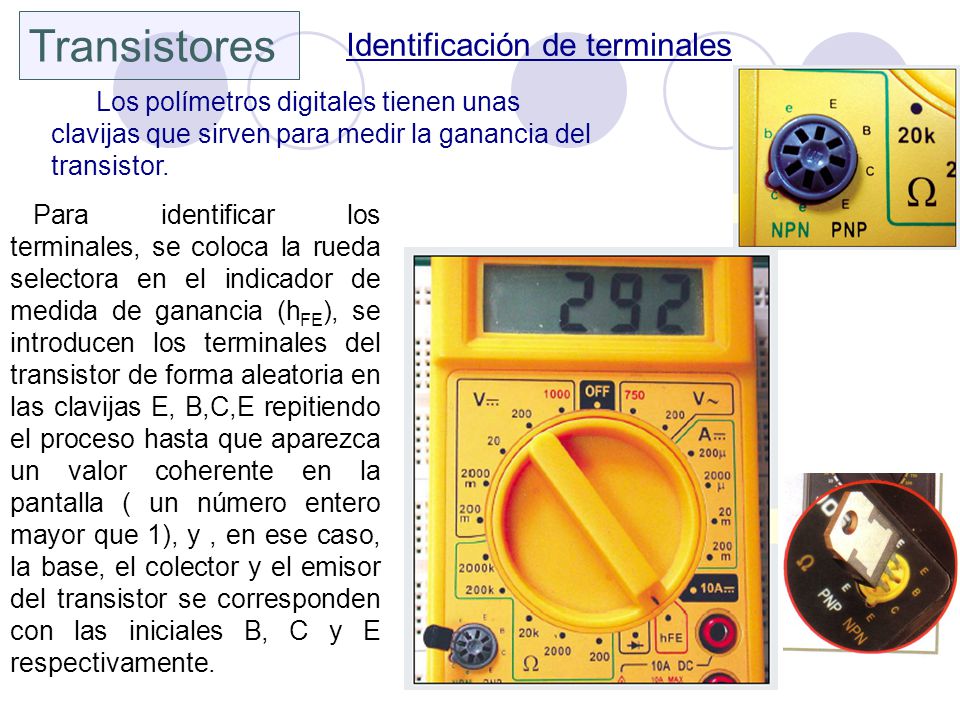 Transistores Identificación de terminales