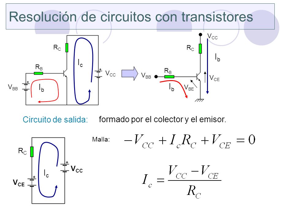 Resolución de circuitos con transistores