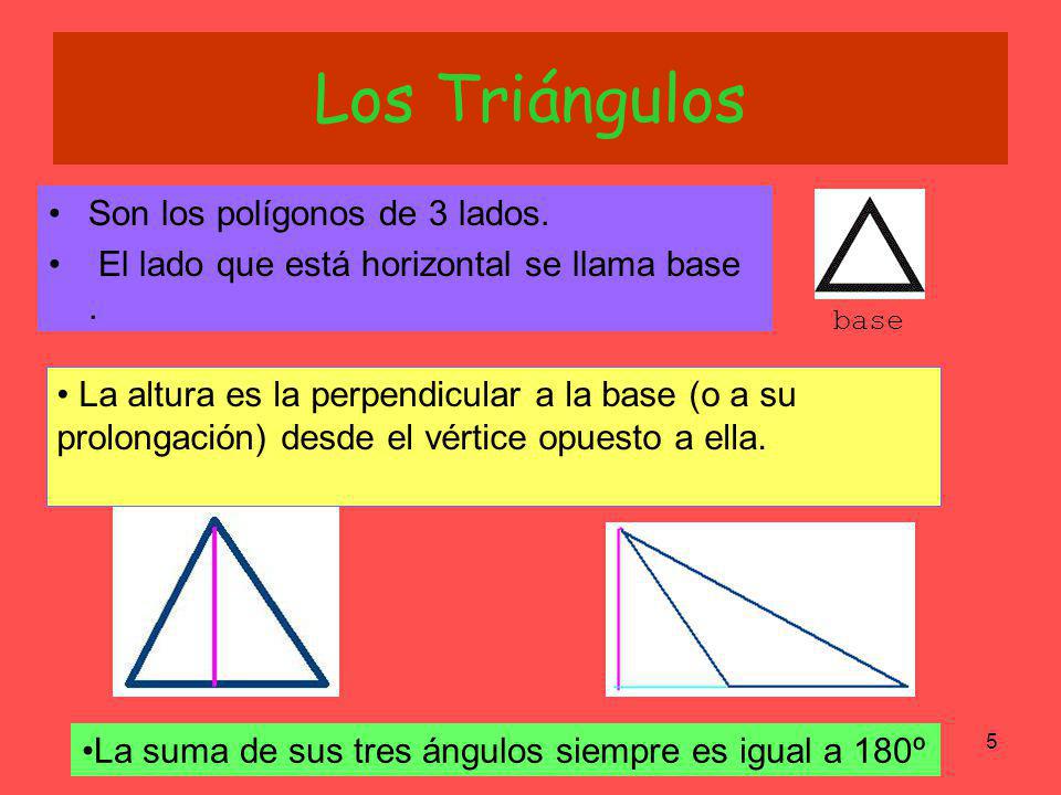Los Triángulos Son los polígonos de 3 lados.