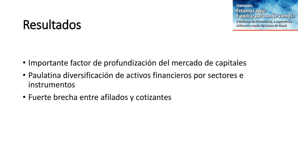 Resultados Importante factor de profundización del mercado de capitales.