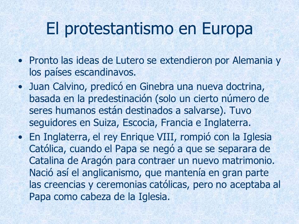 El protestantismo en Europa