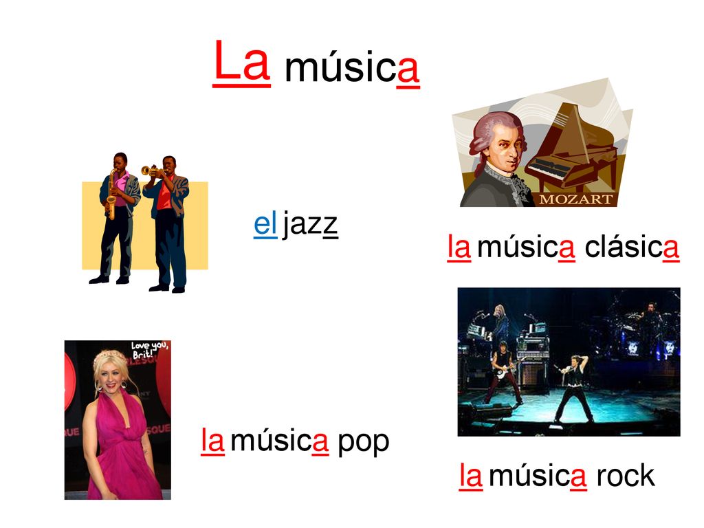 música La el jazz la música clásica la música pop la música rock
