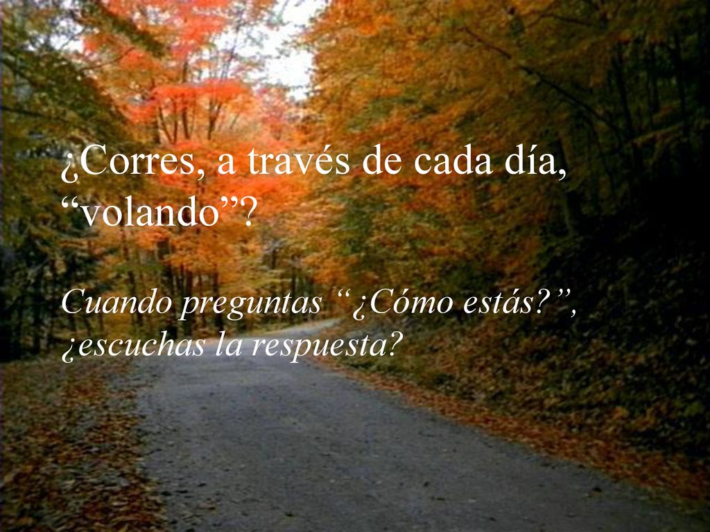 ¿Corres, a través de cada día, volando Cuando preguntas ¿Cómo estás , ¿escuchas la respuesta