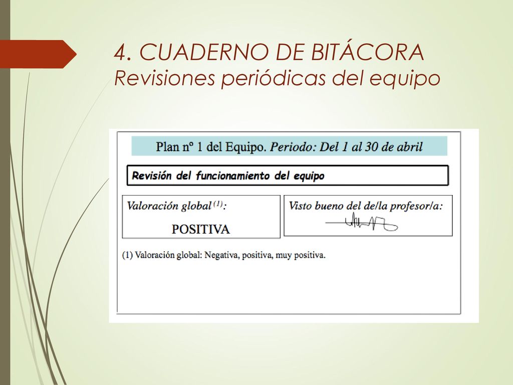 4. CUADERNO DE BITÁCORA Revisiones periódicas del equipo