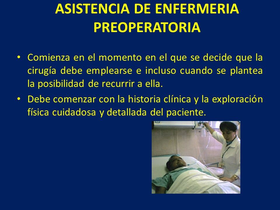 ASISTENCIA DE ENFERMERIA PREOPERATORIA