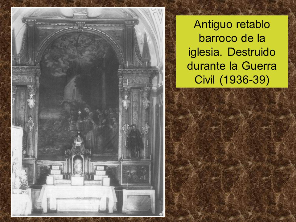Antiguo retablo barroco de la iglesia