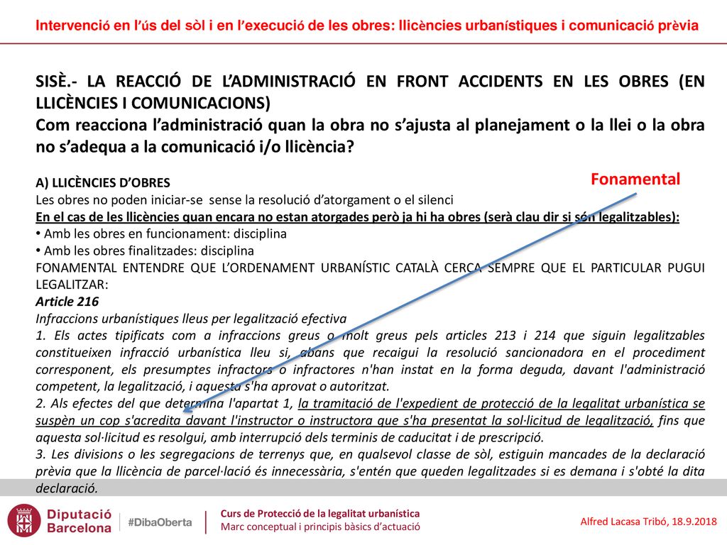 Intervenció en l’ús del sòl i en l’execució de les obres: llicències urbanístiques i comunicació prèvia