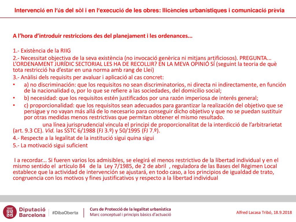 3.- Anàlisi dels requisits per avaluar i aplicació al cas concret: