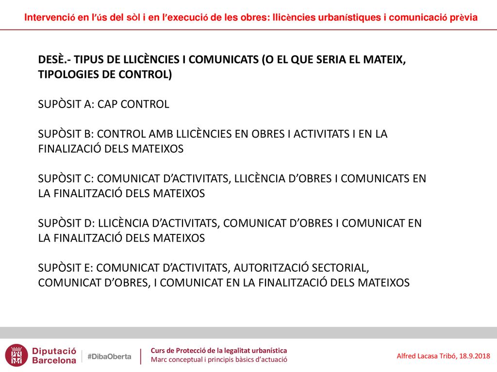 Intervenció en l’ús del sòl i en l’execució de les obres: llicències urbanístiques i comunicació prèvia