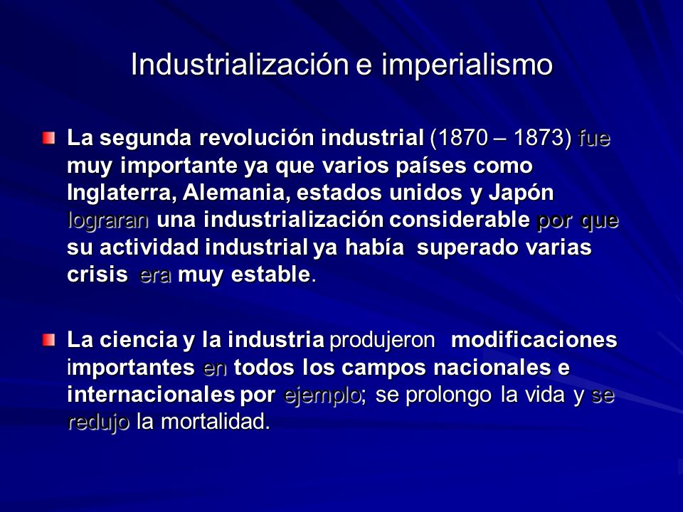Industrialización e imperialismo