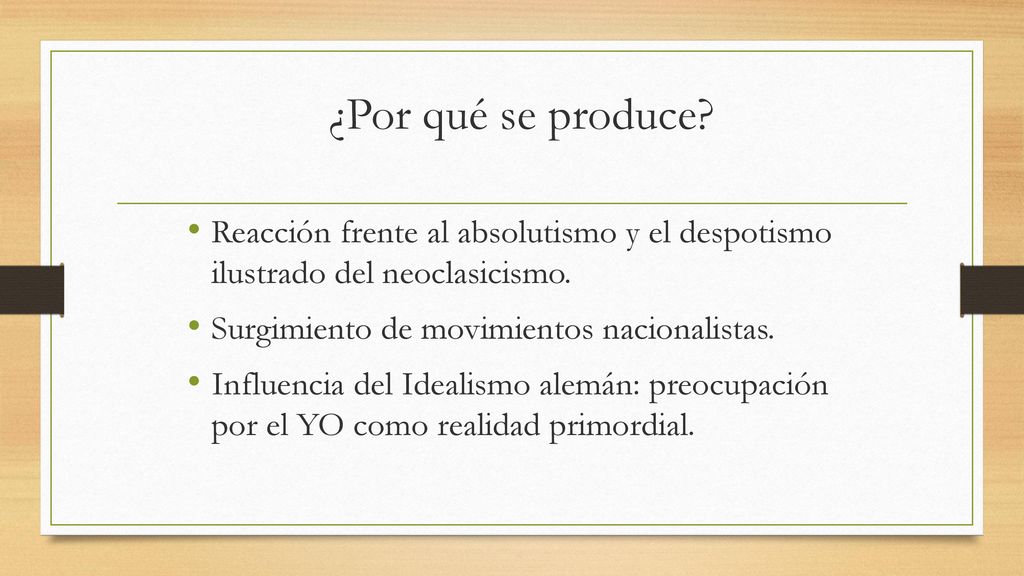 ¿Por qué se produce Reacción frente al absolutismo y el despotismo ilustrado del neoclasicismo. Surgimiento de movimientos nacionalistas.