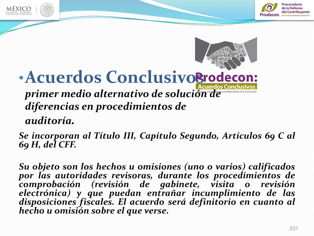 Acuerdos Conclusivos primer medio alternativo de solución de diferencias en procedimientos de auditoría.
