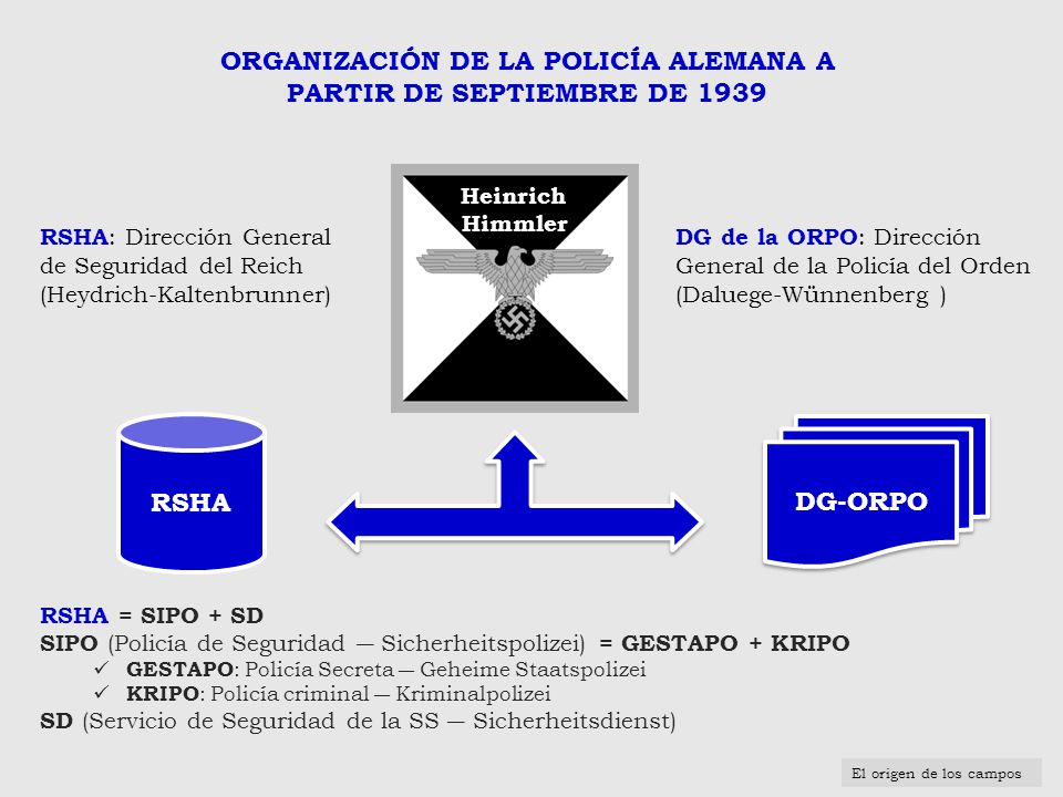 ORGANIZACIÓN DE LA POLICÍA ALEMANA A PARTIR DE SEPTIEMBRE DE 1939