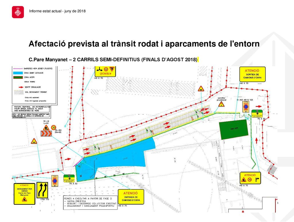 Afectació prevista al trànsit rodat i aparcaments de l entorn