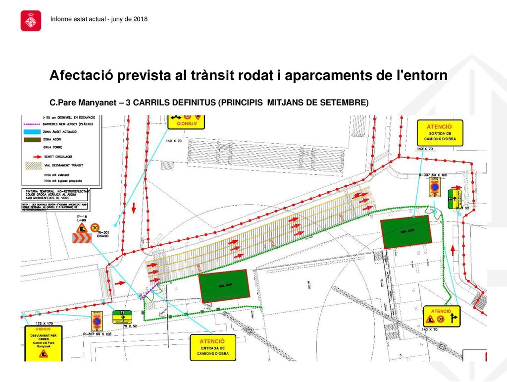 Afectació prevista al trànsit rodat i aparcaments de l entorn