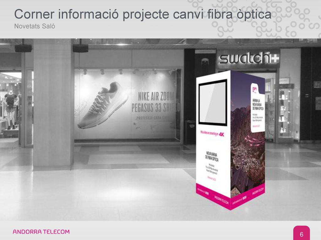 Corner informació projecte canvi fibra òptica