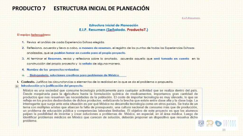 PRODUCTO 7 ESTRUCTURA INICIAL DE PLANEACIÓN