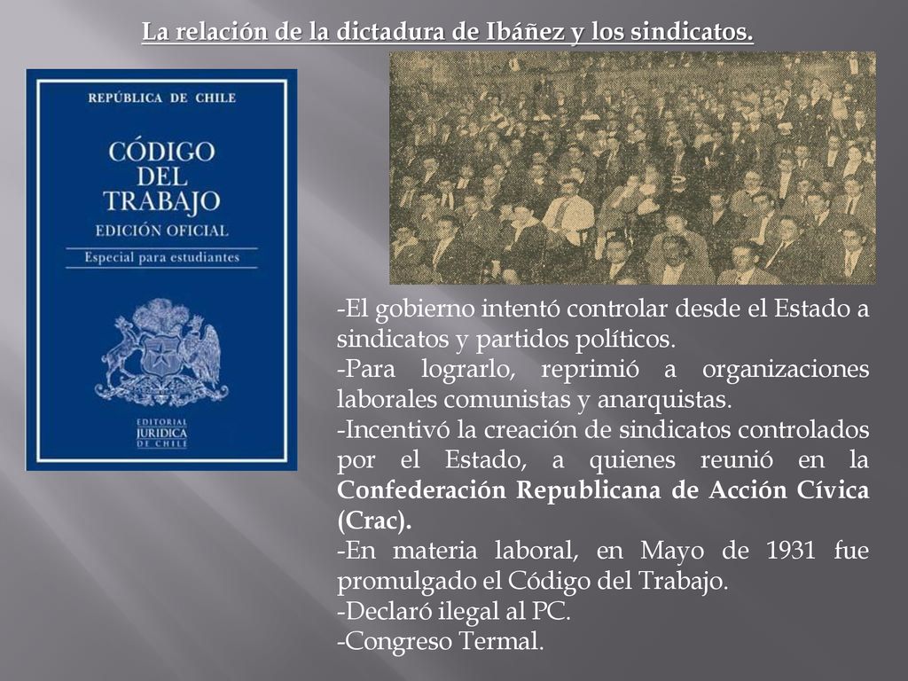 La relación de la dictadura de Ibáñez y los sindicatos.