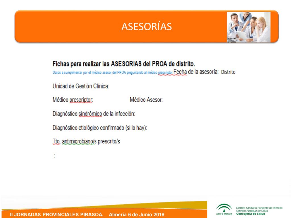ASESORÍAS II JORNADAS PROVINCIALES PIRASOA. Almería 6 de Junio 2018