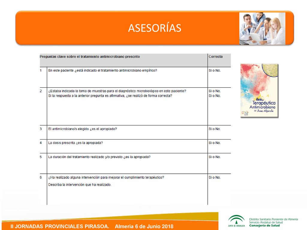 ASESORÍAS II JORNADAS PROVINCIALES PIRASOA. Almería 6 de Junio 2018