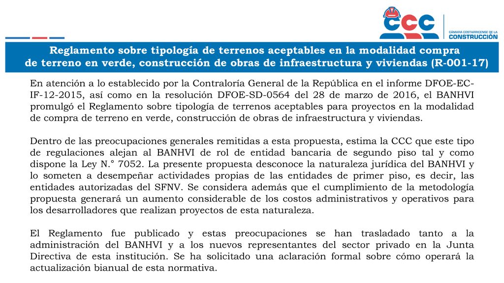 Reglamento sobre tipología de terrenos aceptables en la modalidad compra