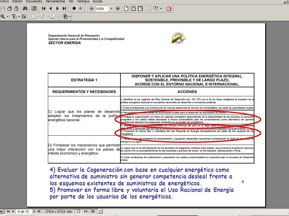 Resultados del TLC en relación con el sector energético
