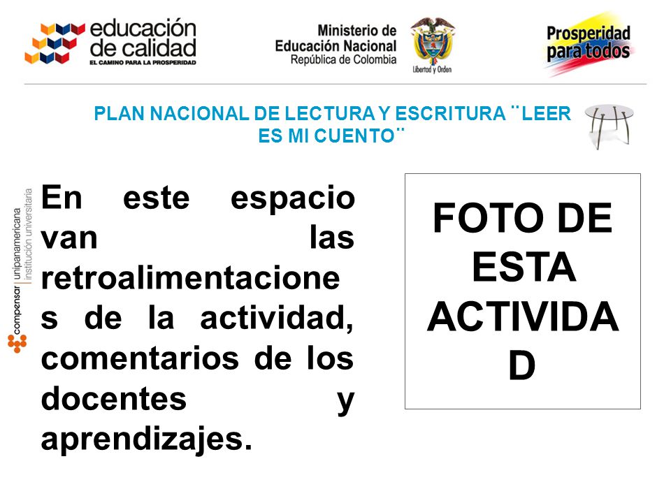 PLAN NACIONAL DE LECTURA Y ESCRITURA ¨LEER ES MI CUENTO¨